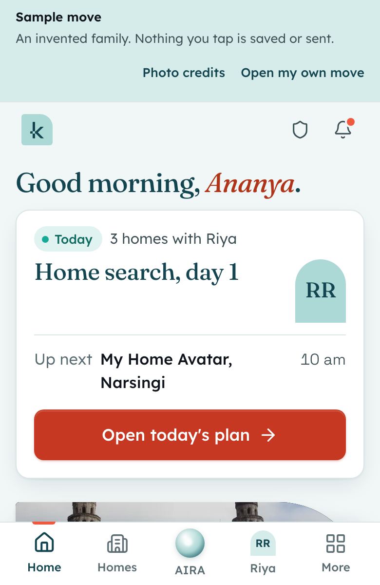 i-Navigate’s sample move on a phone, with the one thing to do today